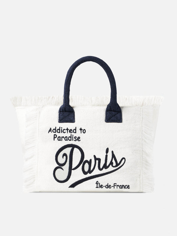 Vanity terry shoulder bag with Paris embroidery