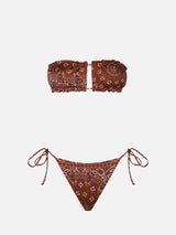 Bandeau-Bikini für Damen mit Bandana-Print