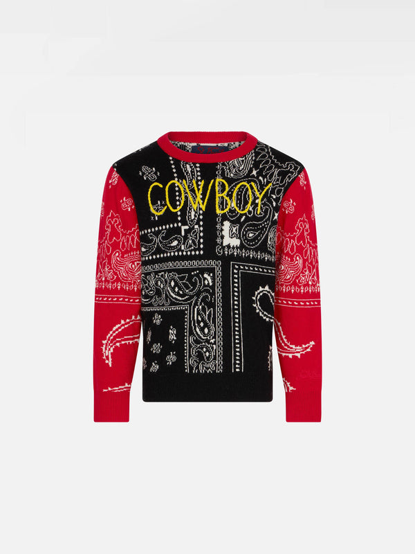 Bandana-Pullover für Jungen mit Cowboy-Stickerei