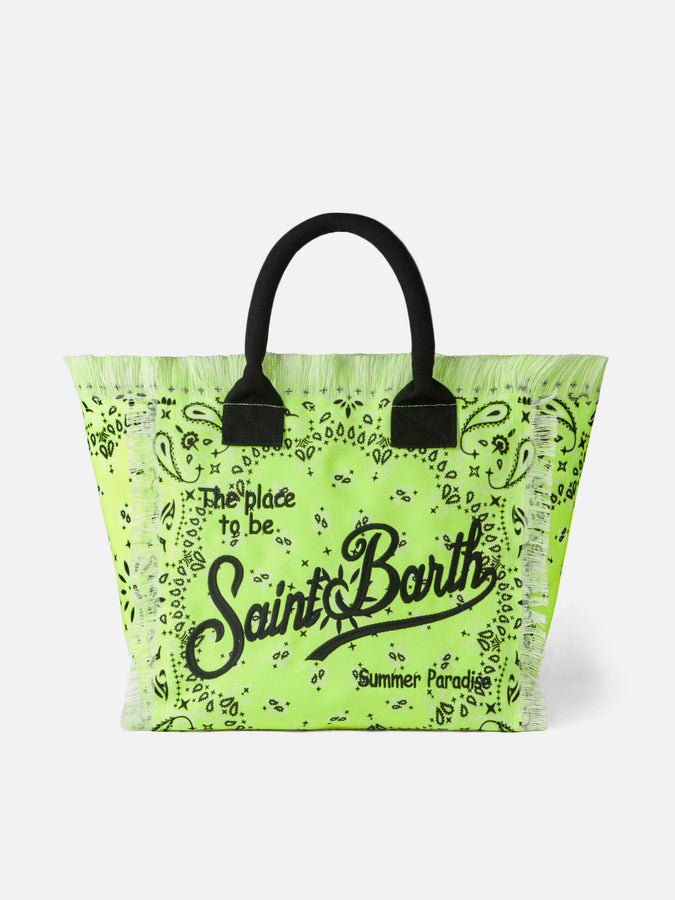 Mc2 Saint Barth Borsa a spalla Vanity giallo fluo con stampa bandana