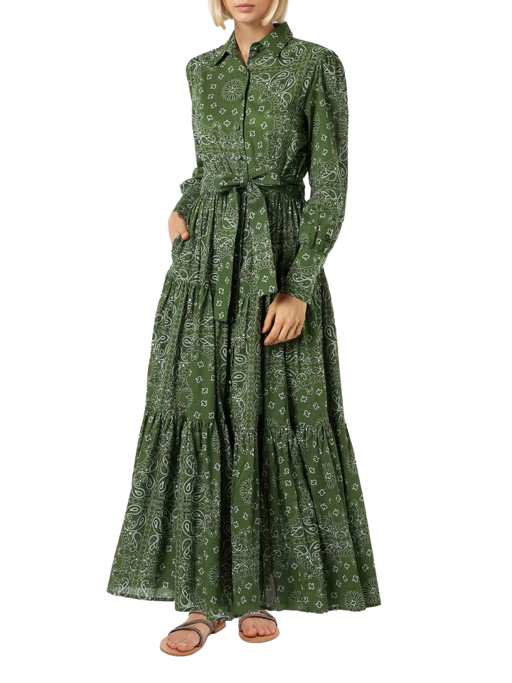 Abito lungo da donna verde