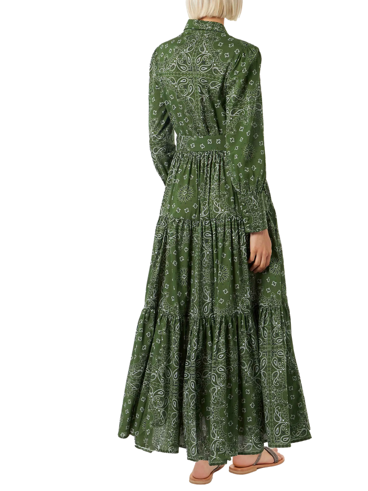 Woman green bandanna long dress Jensen - MC2 Saint Barth