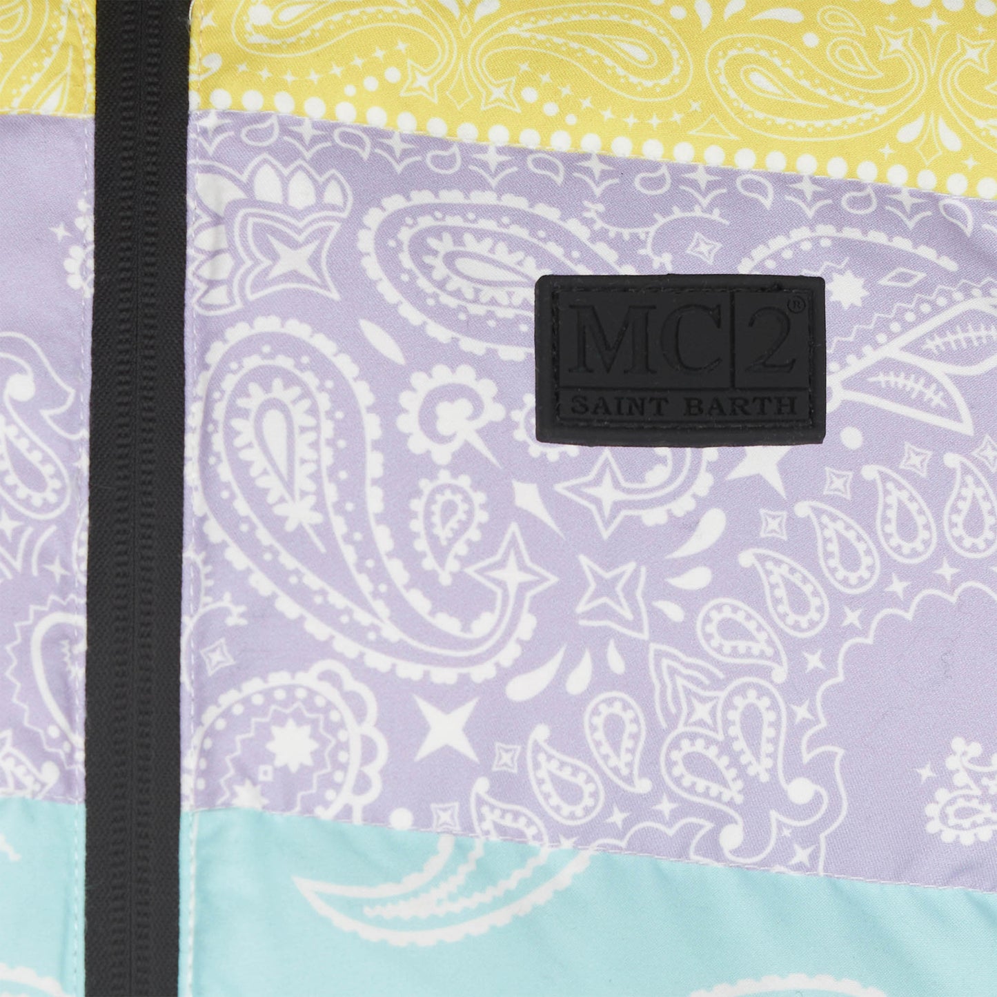 Girl hooded down padded jacket bandanna print - MC2 Saint Barth