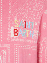 Mädchenpullover mit Bandanna-Print und Saint-Barth-Stickerei