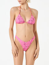 Woman triangle bikini with bandanna print