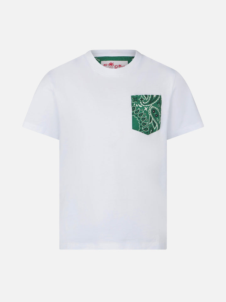 Boy cotton t-shirt with printed pocket - MC2 Saint Barth