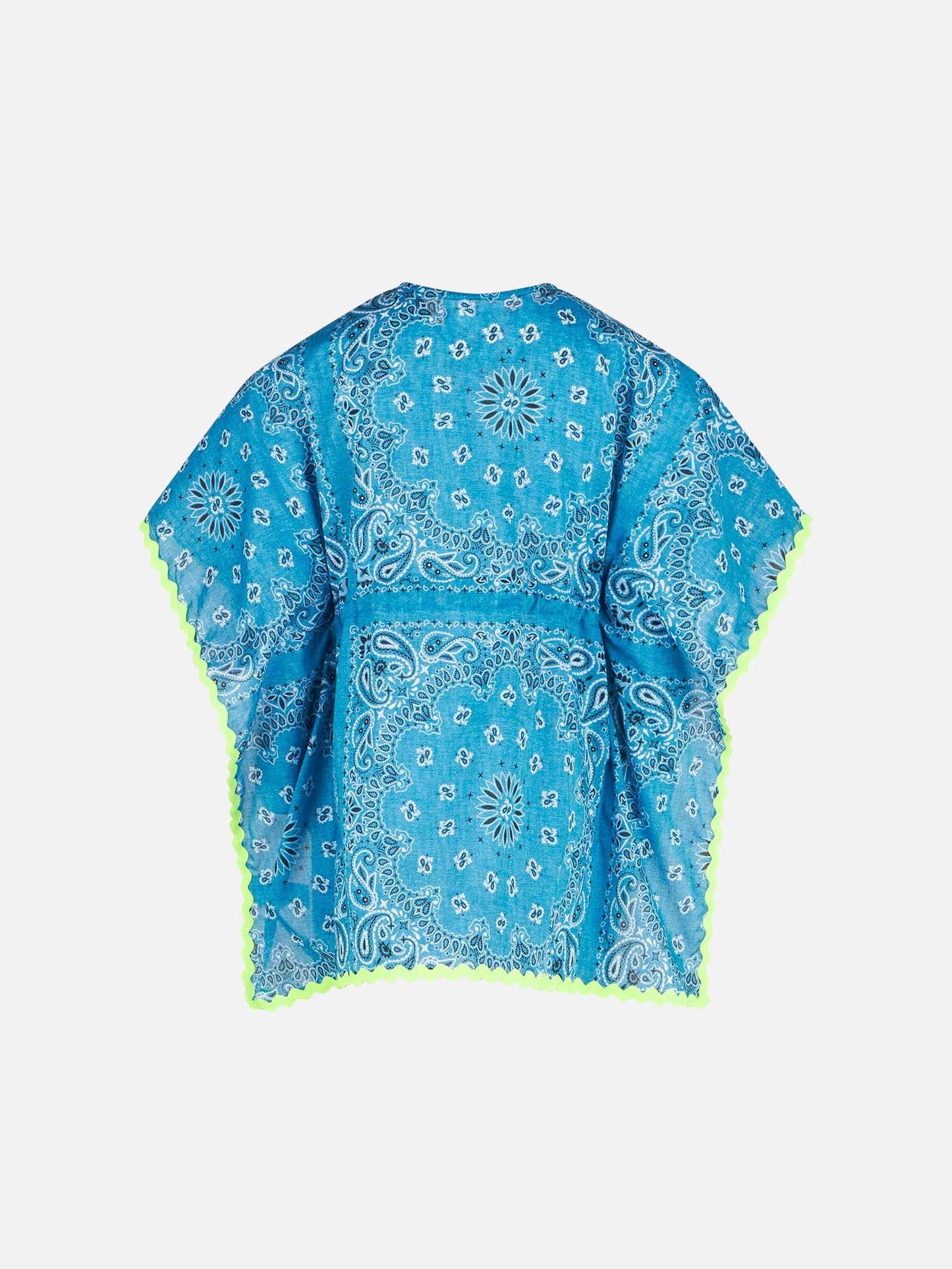 Girl poncho with light blue bandanna print - MC2 Saint Barth