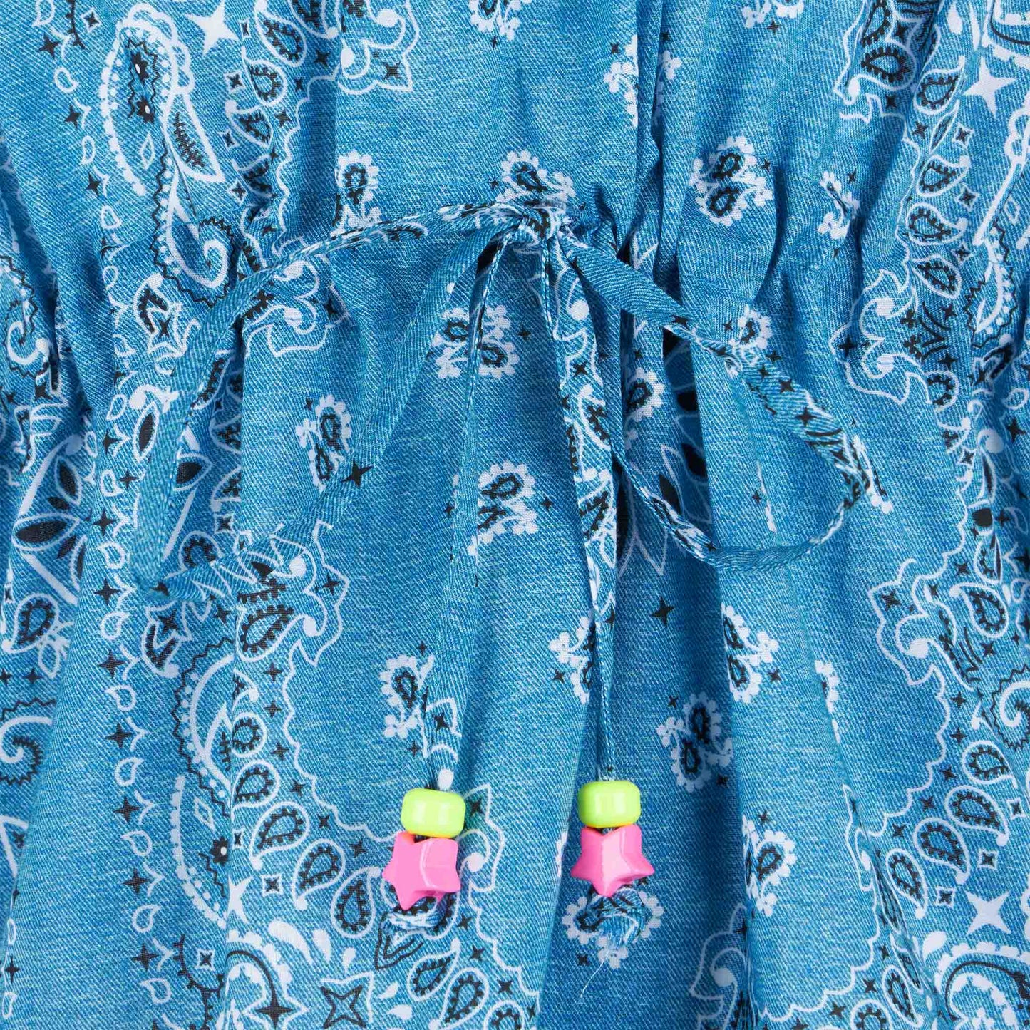 Girl poncho with light blue bandanna print - MC2 Saint Barth