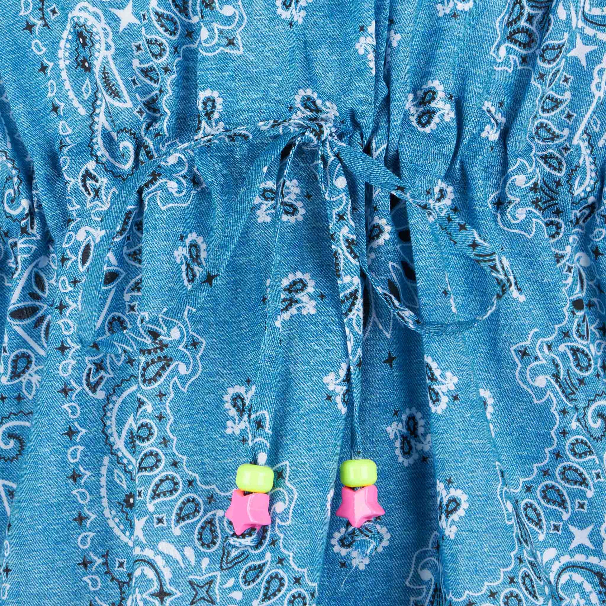 Girl poncho with light blue bandanna print - MC2 Saint Barth