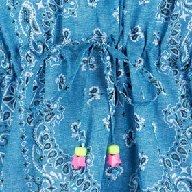 Girl poncho with light blue bandanna print - MC2 Saint Barth