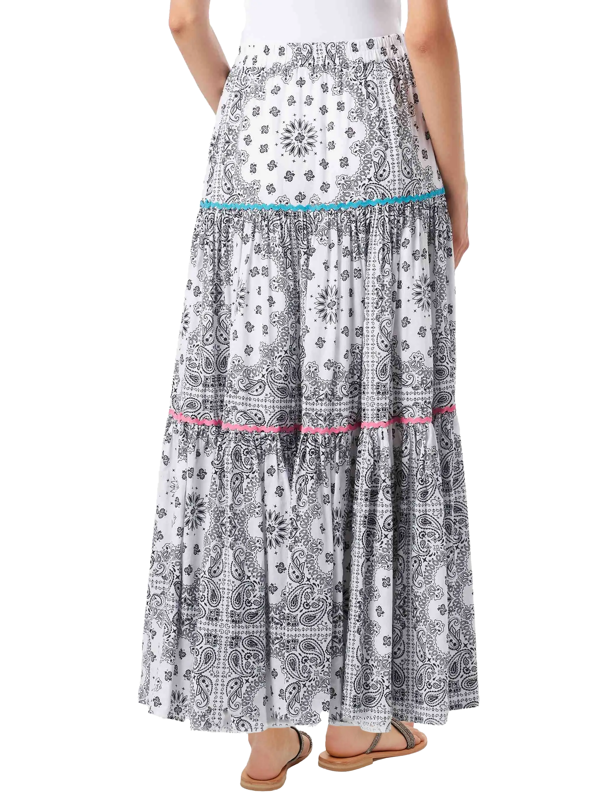 Woman cotton long skirt with bandanna print - MC2 Saint Barth