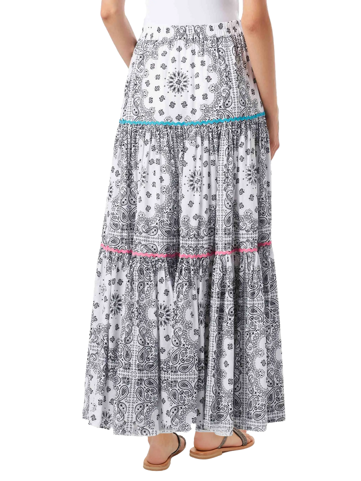 Woman cotton long skirt with bandanna print - MC2 Saint Barth