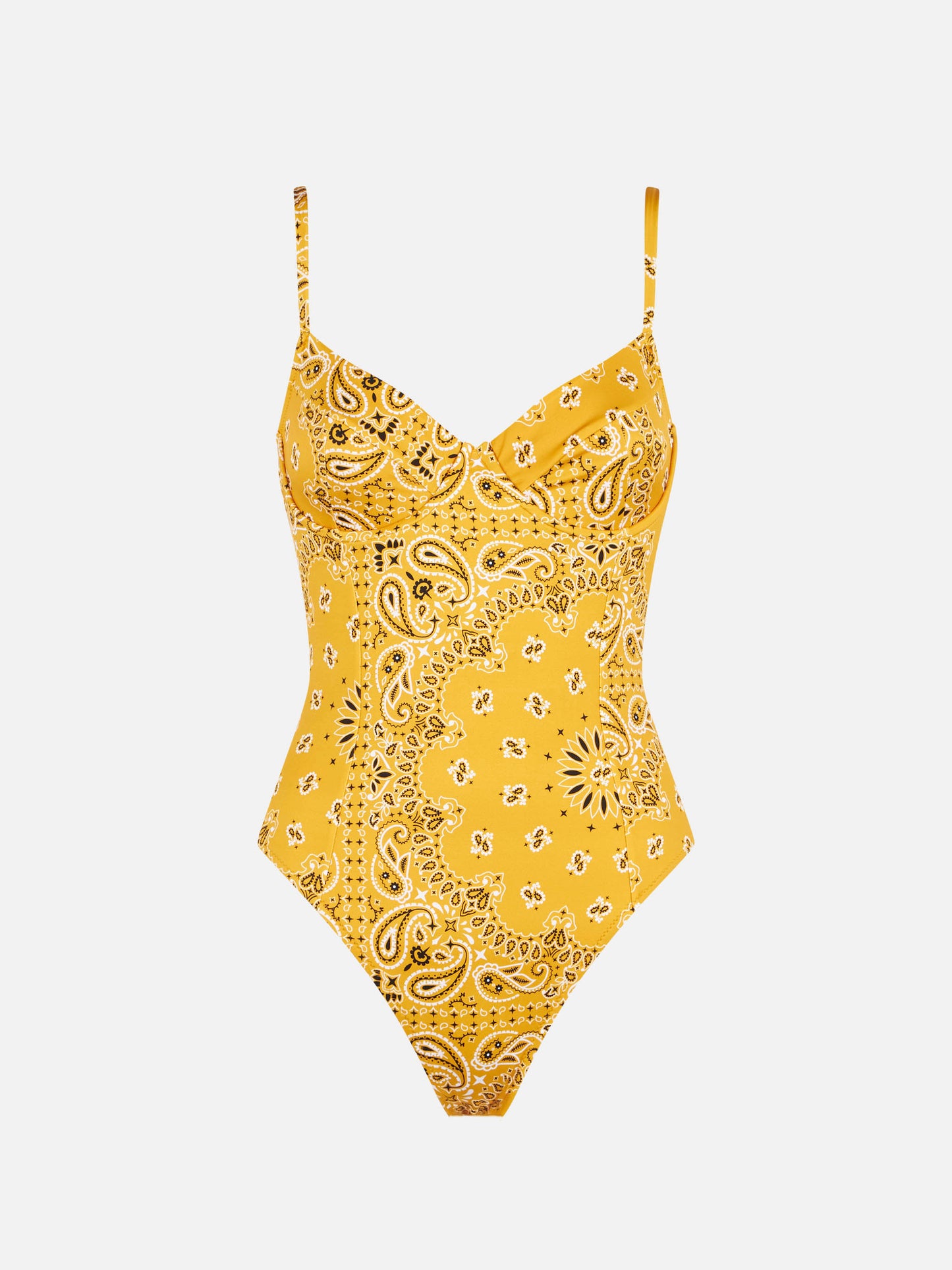 Woman underwire one piece swimsuit with bandanna print - MC2 Saint Barth