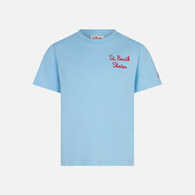 Boy light blue cotton t-shirt with skater Bart | THE SIMPSONS SPECIAL EDITION - MC2 Saint Barth