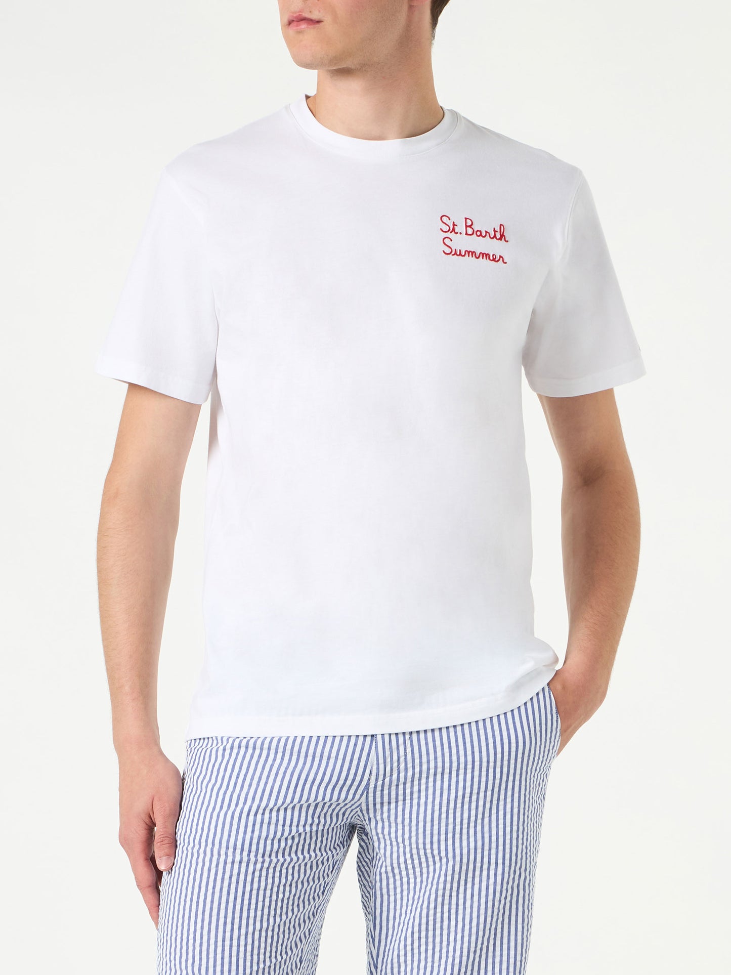 Man cotton t-shirt with Simpson family print | THE SIMPSON SPECIAL EDITION - MC2 Saint Barth