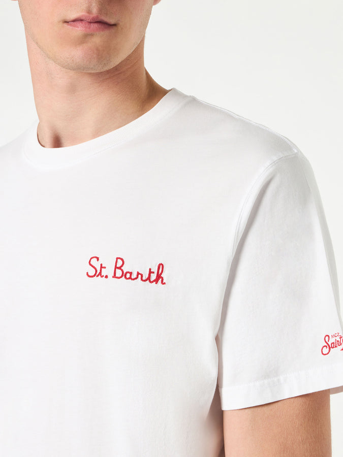 Mc2 Saint Barth T-shirt da uomo in cotone con stampa Bart angel | EDIZIONE SPECIALE DEI SIMPSON