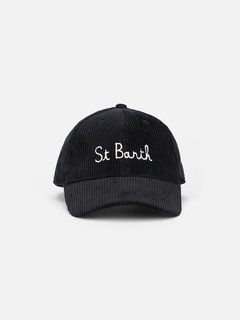 Woman corduroy baseball cap with St. Barth embroidery