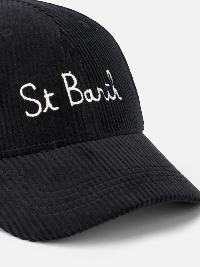 Woman corduroy baseball cap with St. Barth embroidery