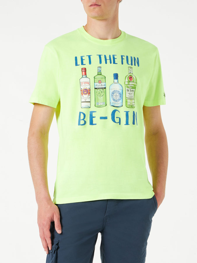 Mc2 Saint Barth T-shirt da uomo in cotone con stampa Let the Fun Be-Gin