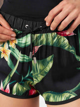 Tropical print woman shorts