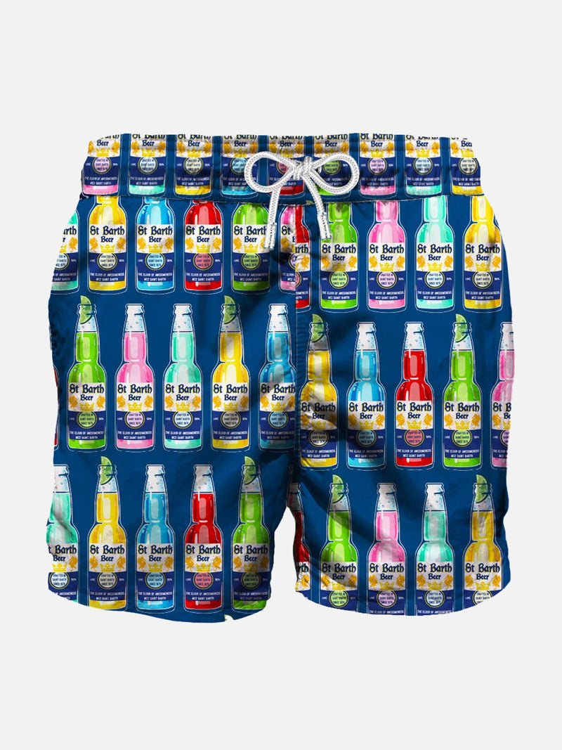 Multicolor beers all over print swim shorts