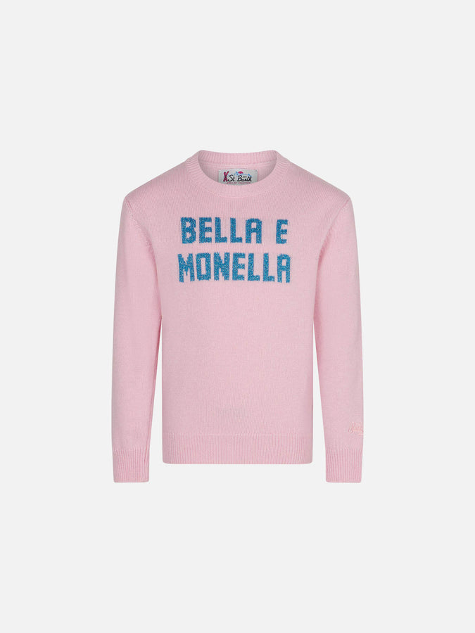 Mc2 Saint Barth Maglia da bambina girocollo con scritta bella e monella