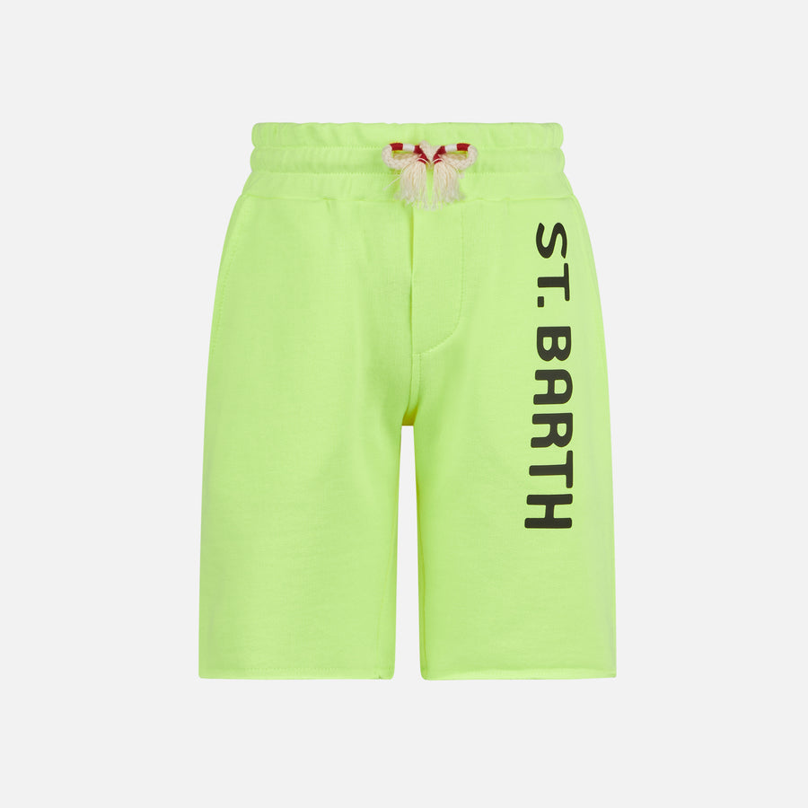 Mc2 Saint Barth Bermuda da bambino in cotone giallo fluo