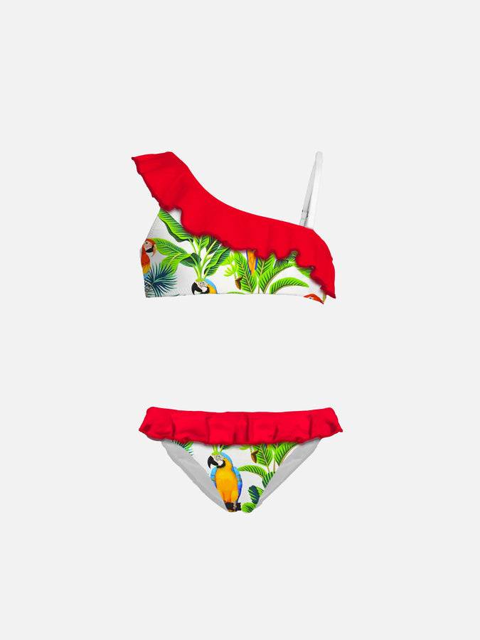 Mc2 Saint Barth Bikini da bambina monospalla con volant