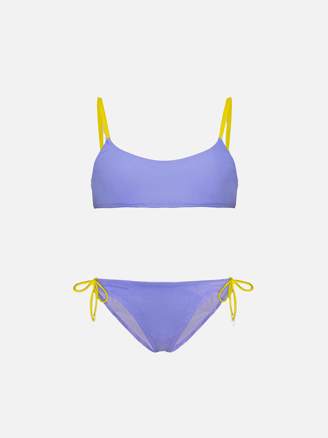 Mc2 Saint Barth Bikini da bambina a bralette con ricamo Dreaming St. Barth