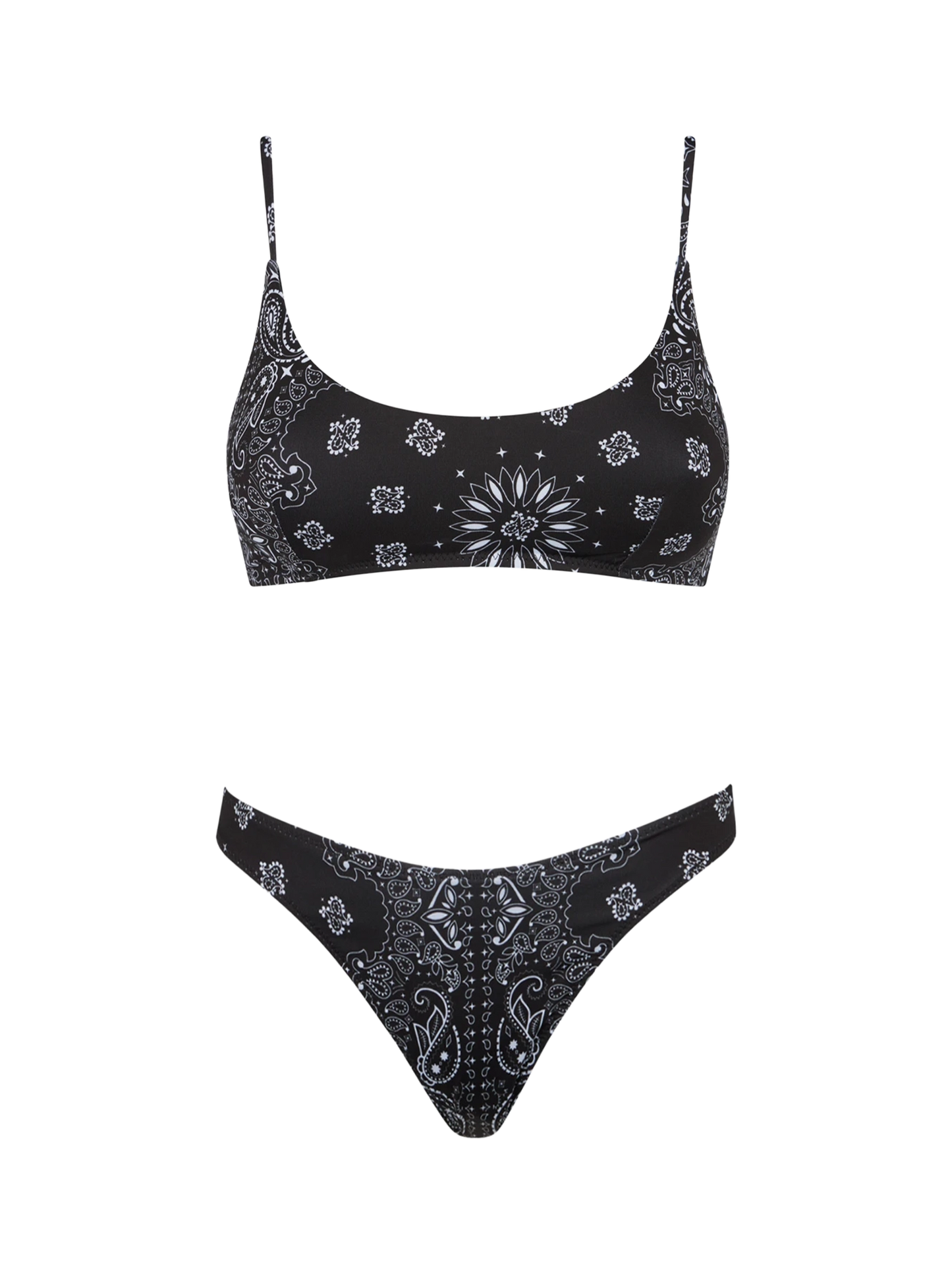 Woman bralette bikini with black bandanna print - MC2 Saint Barth