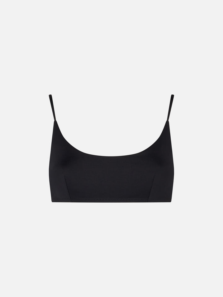 Woman black bralette swimsuit