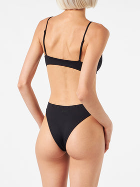 Schwarzer Bralette-Bikini für Damen
