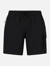 Man comfort and stretch black swim shorts