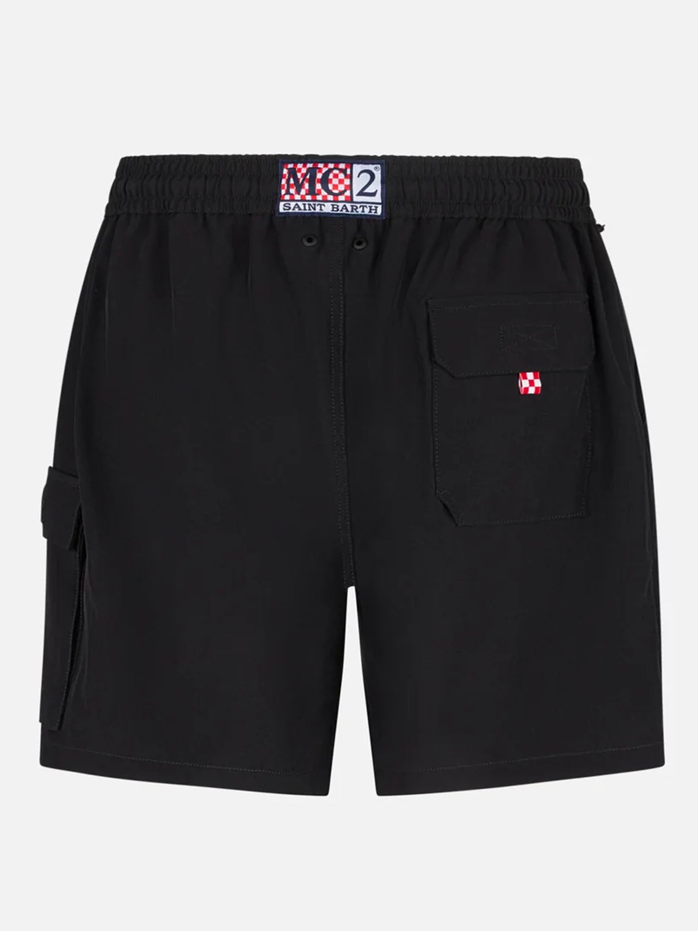 Man comfort and stretch black swim shorts - MC2 Saint Barth