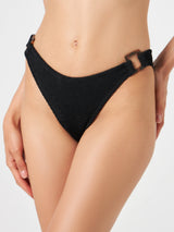 Crinkle black swim briefs