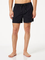 Herren-Badeshorts mit seitlichem Logo und Kontrast