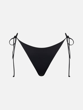 Woman black swim briefs with side laces - MC2 Saint Barth