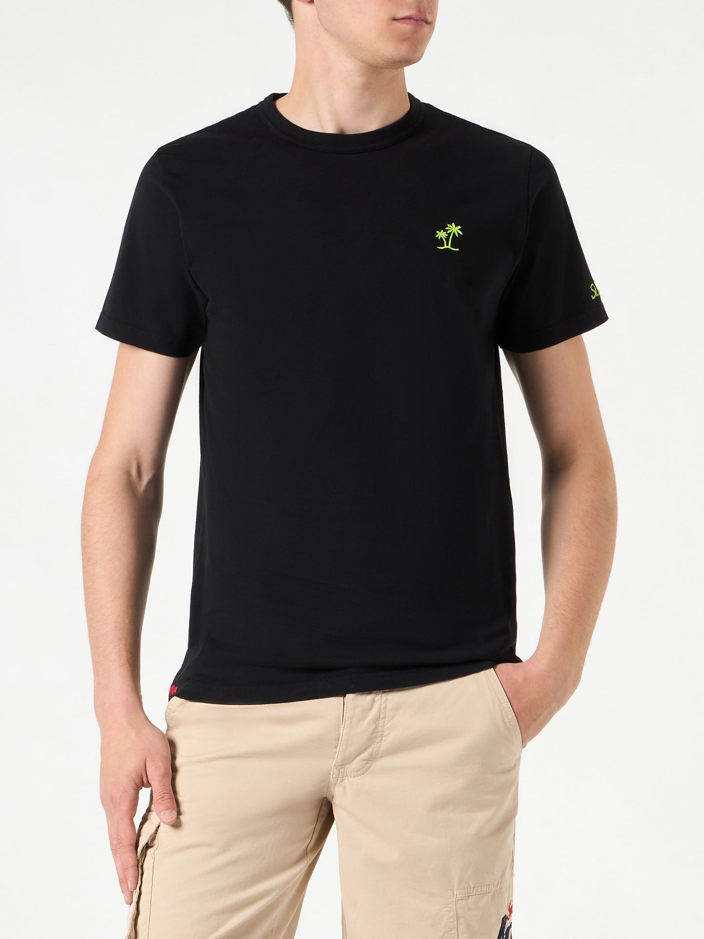 Herren-T-Shirt aus schwarzer Baumwolle