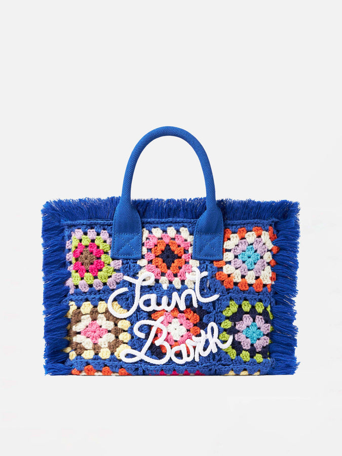 Mc2 Saint Barth Borsa Colette blu all'uncinetto