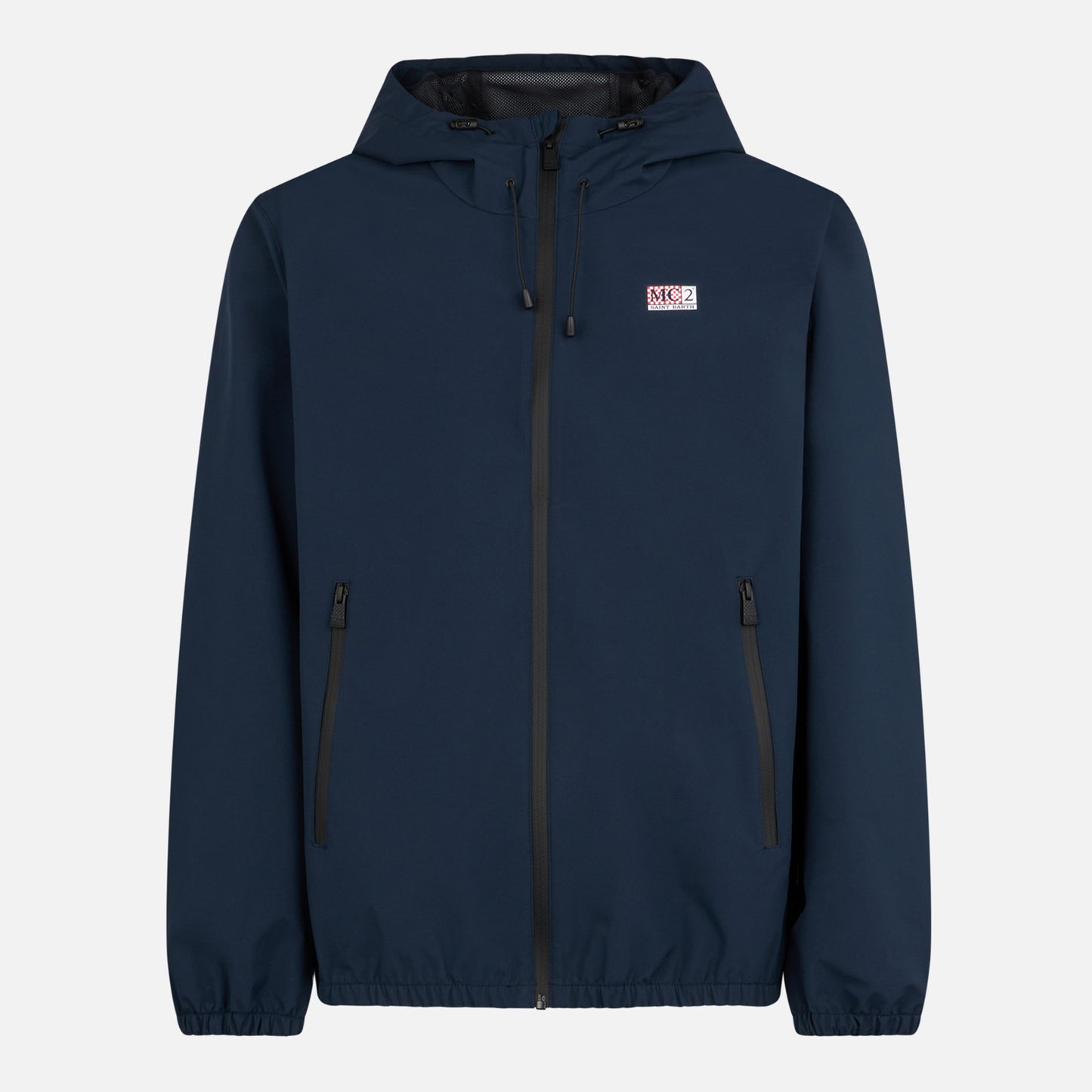 Man hooded lightweight navy blue windbreaker - MC2 Saint Barth