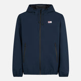 Man hooded lightweight navy blue windbreaker