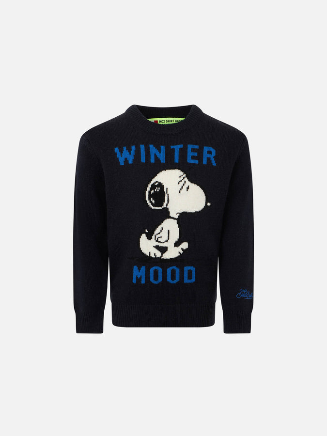 Mc2 Saint Barth Maglia per bambino Snoopy Winter mood blu navy - Edizione speciale