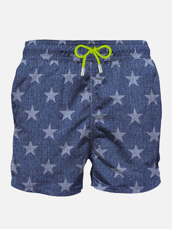 Mc2 Saint Barth Boxer da mare di media lunghezza con stelle blu