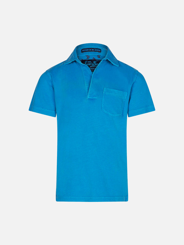 Boy bluette jersey polo