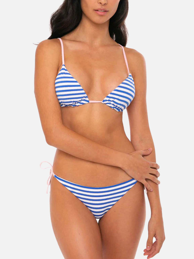 Mc2 Saint Barth Bikini a triangolo bianco bluette e argento