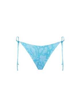 Woman light blue swim briefs with paisley print - MC2 Saint Barth
