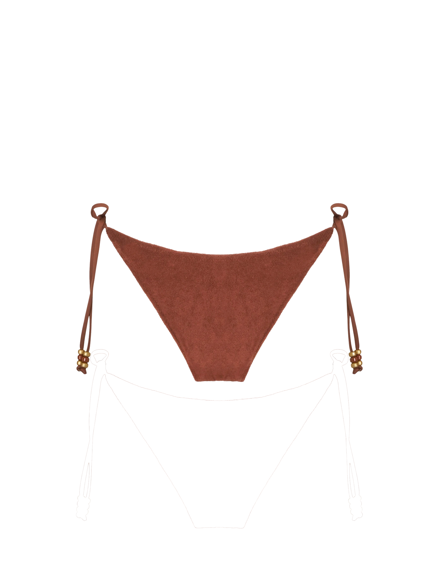 Woman brown terry swim briefs with charms - MC2 Saint Barth