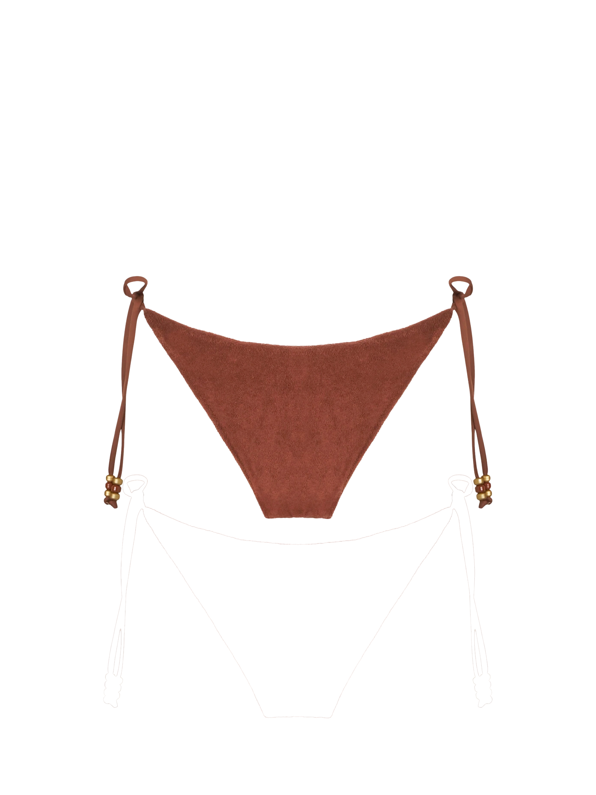 Woman brown terry swim briefs with charms - MC2 Saint Barth