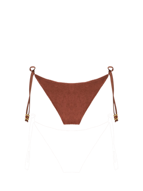 Woman brown terry swim briefs with charms - MC2 Saint Barth