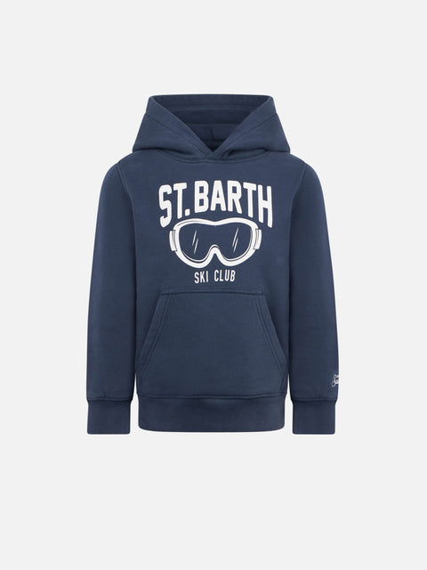 Boy blue hoodie with St. Barth ski club print - MC2 Saint Barth
